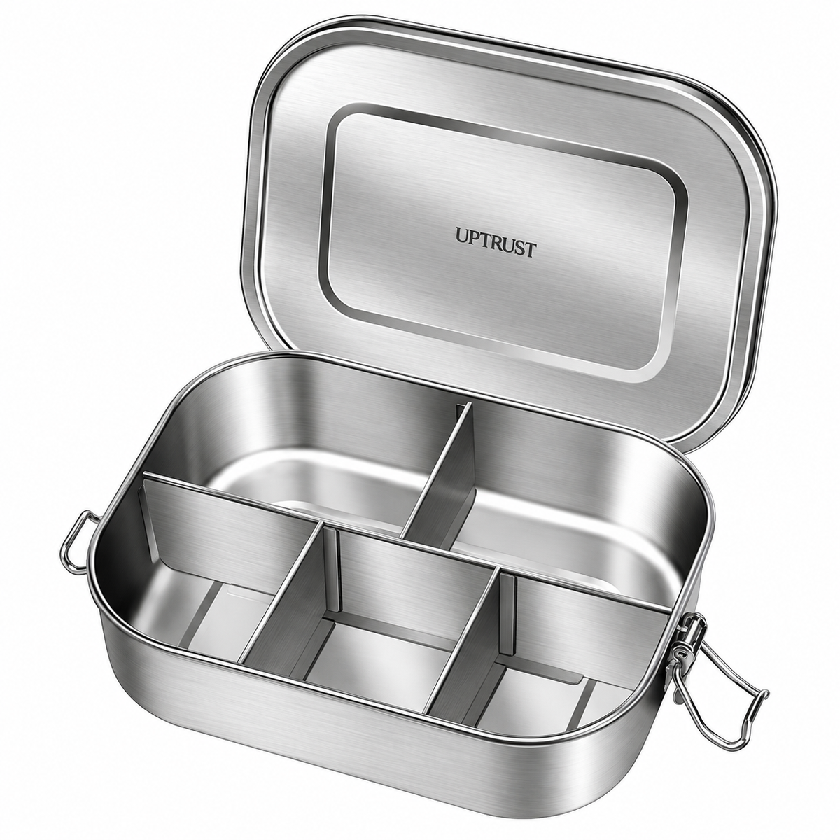 Stainless Steel Bento Lunch Box, 5 Compartments, Large 1400ml Food Container